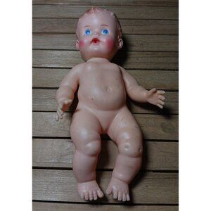 Vintage SUN Rubber Ruth E. Newton Drink & Wet Baby Doll 8" 1950s No Clothing